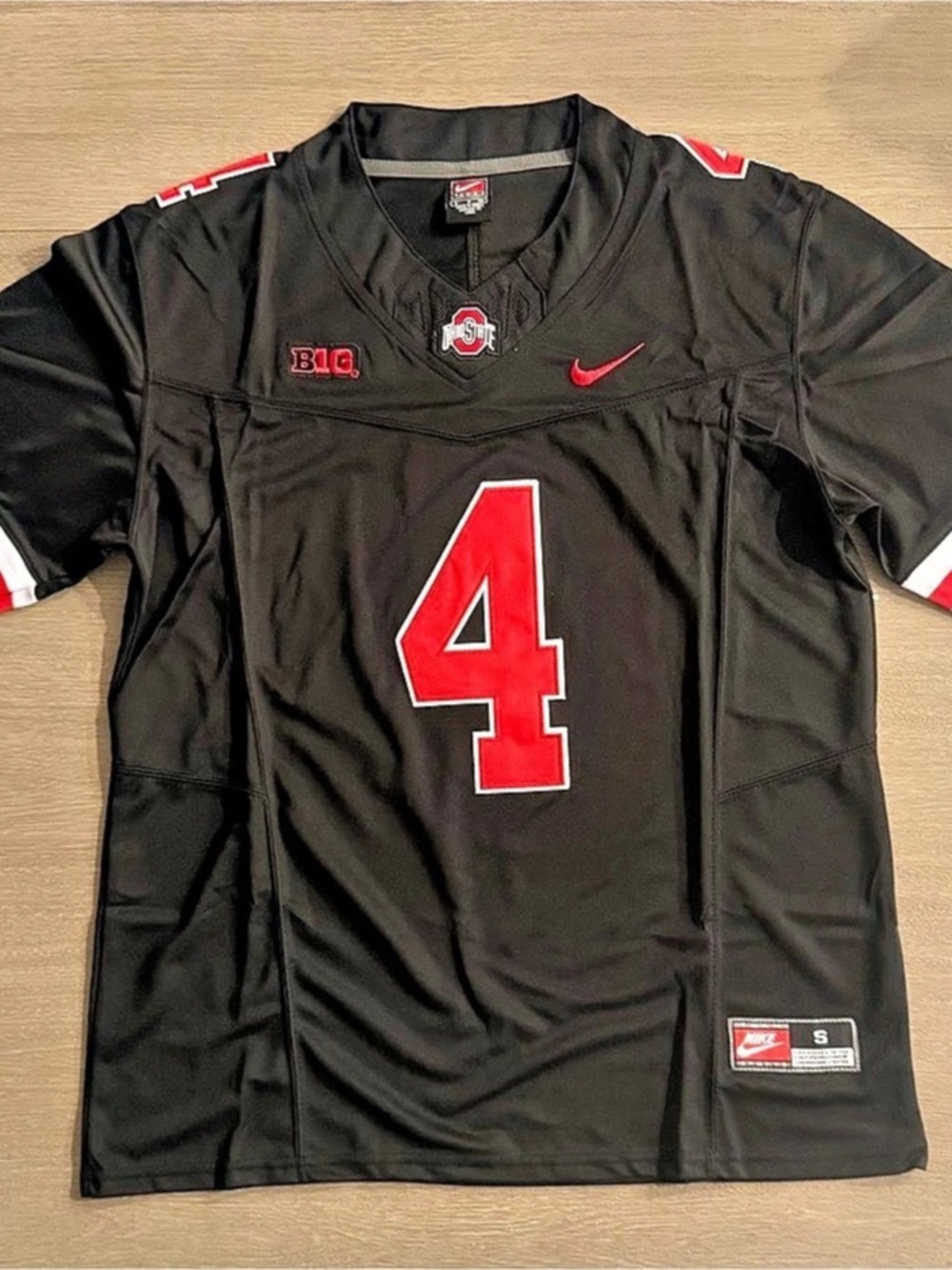 Ohio State Buckeyes Jeremiah Smith #4 Blackout Football Jersey Small